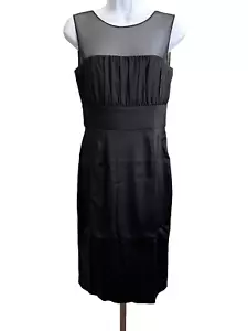 Calvin Klein Size 4 Black Sleeveless Satin Dress - Picture 1 of 11