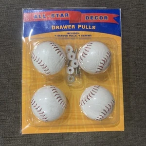4 tiradores de cajón de béisbol All-Star Decor con herrajes **NUEVO** NOS - Imagen 1 de 2