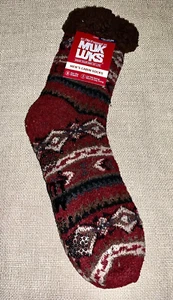New! Men's Soft Burgundy Cozy MUK LUKS "Cabin SOCKS" sz L/XL 11-13 NWT - Picture 1 of 3