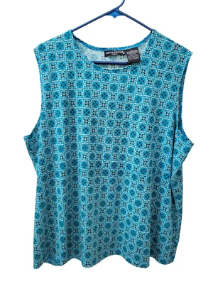 Top Impressions Lifestyle azul sin mangas para mujer Plus 2X  Foto 1 de 4