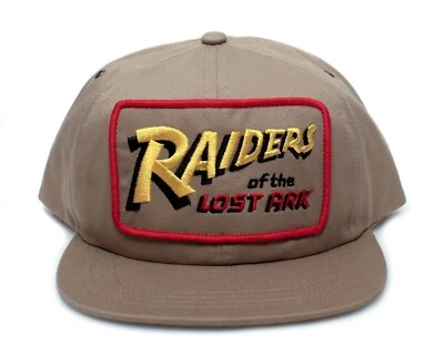 Raiders Of The Lost Ark Indiana Jones Flat Bill Hat Movie Crew Cap Adult Khaki   - Photo 1/4