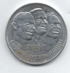 USA Apollo XI Lunar Moon Landing Medal AL Armstrong Aldrin Collins July 20 1969 - Picture 1 of 2