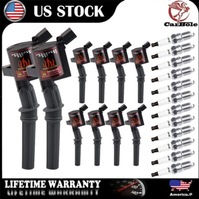 Bobinas de encendido y bujías de 10 piezas para Ford E-350 Super Duty F-150 2009-2010 Foto 1 de 4