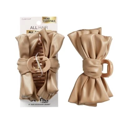 Scunci by Conair Faux Leather Bow Claw Hair Clip, Champagne, 1-Piece - Image 1 of 4