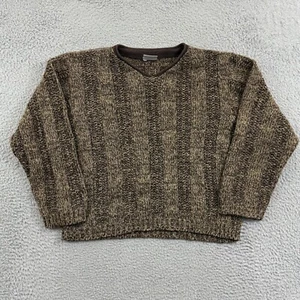 Vintage Chava Sweater Womens Small Brown Wool Silk Blend Knit Long Sleeve 80s - Picture 1 of 11