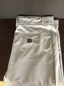 Wilson Adult Men's Baseball Pants Gray  XXL NWT Back Pocket Elastic Waist - Picture 1 of 5