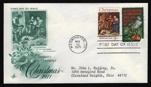 #1444 y 1445 8c Navidad 1971, Artesanía-PCS FDC **CUALQUIER 5 = ENVÍO GRATUITO** - Imagen 1 de 1
