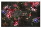 Decoupage Reisfaser Stoffpapier Prima ReDesign ELAINE Blumenmuster auf schwarz 19""x30