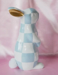 Azul Blanco A Cuadros Conejito de Pascua Mackenzie Cuadros Cola de Algodón Vertical 9.5"T - Imagen 1 de 5