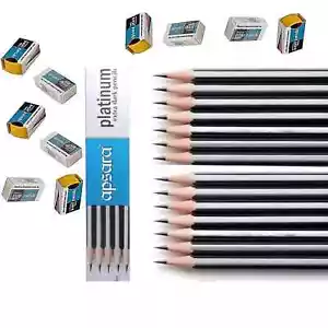 Apsara Platinum Extra Dark Pencil For Good Hand writing Pack Of 10 Box Of 100 - Picture 1 of 3
