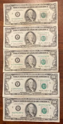 (5) SERIES 1990 $100.00 NOTE, Circulated. - Image 1 of 2