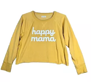 Camisa Grayson Threads Mujer XXL Amarilla Recortada Happy Mama Sudadera Atletismo - Imagen 1 de 10