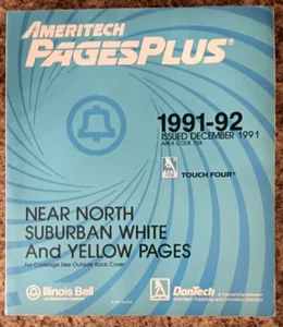 Vintage Illinois Bell Chicago Near North Suburban White And Yellow Pages 1991/92 - Picture 1 of 4