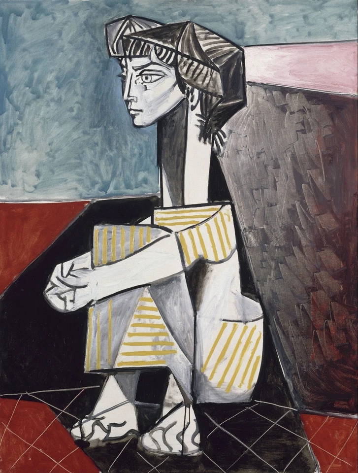PABLO PICASSO Poster or Canvas Print "Jacqueline avec les mains croisées" 1954 - Image 1 of 1