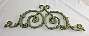 Cast Iron Decorative Gallery Wall Swag Green Chippy French Country Garden 24 in - Picture 1 of 13