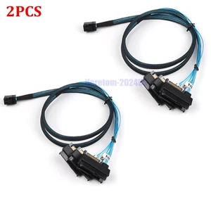 2pcs Mini SAS HDD SFF-8643 to 4 SFF-8482 Connector with Power Port Hard Drive 1M - Picture 1 of 9