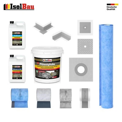 Abdichtung Set Flüssigfolie Dichtband Tiefengrund Dichtbahn Innenecke Butylband - Bild 1 von 4