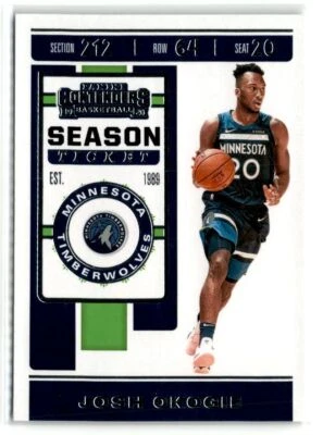 Josh Okogie  Minnesota Timberwolves 2019 Panini Contenders   #52 - Image 1 of 2