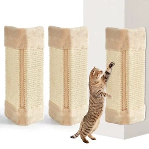 3 Pack Corner Pet Scratch Pad Mounted Corner Wall Cat Scratcher Hanging Sisal... - Picture 1 of 6