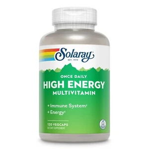 Solaray High Energy Multivitamins 120 Count Once Daily Vitamins for Wellness - Picture 1 of 6