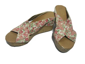 Sonoma Life & Style Plateau-Sandalen Blumenmuster Memory Foam Größe 8,5M - Bild 1 von 9