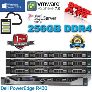 Dell PowerEdge R430 LOT 36-Core E5-2695v4 256GB DDR4 2.4TB SSD+8TB SAS 3.5" DISK - Picture 1 of 15