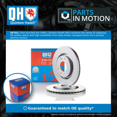 2x Brake Discs Pair Vented fits PEUGEOT 301 Front 1.2 1.6D 2014 on 266mm Set QH - Image 1 of 4