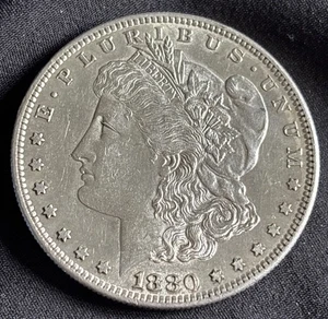 1880-S San Francisco Mint Silver Morgan Dollar Excellent - Picture 1 of 3
