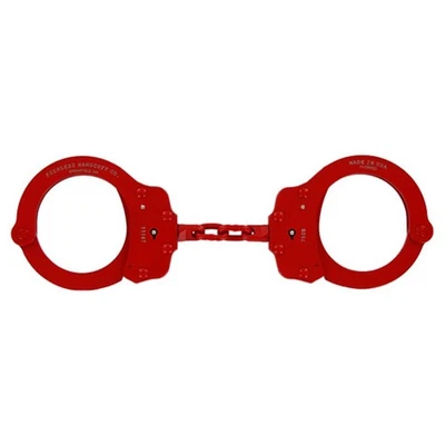 PEERLESS HANDCUFF COMPANY Peerless Model 750C Chain-Linked Colored Handcuffs & Keys 750R Cuffs, Red