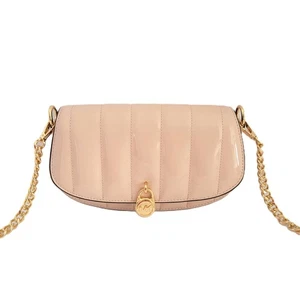 Michael Kors Mila Small Convertible Crossbody Quilted Bag Patent Powder Blush - Picture 1 of 8