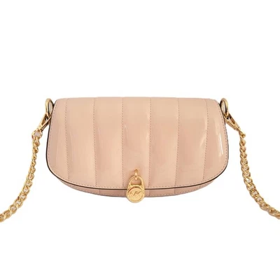 Bolso Bandolera Michael Kors Mila Pequeño Convertible Acolchado Charol Polvo Rubor Foto 1 de 4