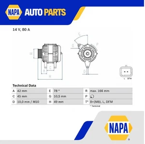 Alternator fits CITROEN C3 Mk1 1.4 2002 on KFV(TU3JP) Bosch 5702C9 5705AQ 5705AW - Picture 1 of 3