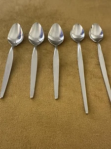 (3) Teaspoons + (2) ICED Noritake LINDEN Japan 18/8 Stainless - Picture 1 of 11
