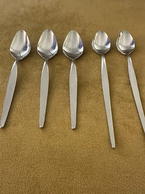 (3) Teaspoons + (2) ICED Noritake LINDEN Japan 18/8 Stainless - Image 1 of 4