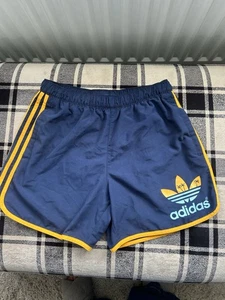 Adidas Vintage Shorts Blue and Yellow M - Picture 1 of 4