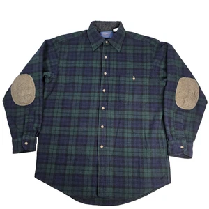 Pendleton Men's Flannel Shirt Wool Plaid Size Medium Vintage Made in USA Pockets - Picture 1 of 9