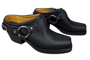 FYRE Harness-Pantoletten mit Gürtel 70760-1 Clogs Slipper Damengröße 7,5 M eckige Zehenpartie NEU - Bild 1 von 6