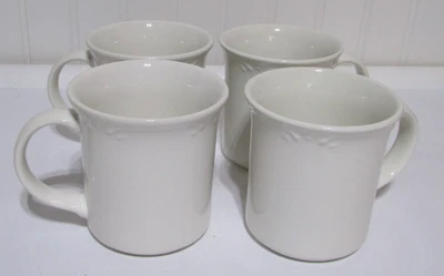 Pfaltzgraff   Filigree  White  Mugs Coffee Cups Set of 4 - Image 1 of 3