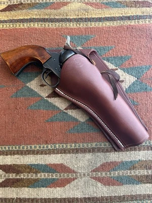 Western Cross Draw Holster Hermann Oak Ft Colt SAA 1873 Ruger Super Wrangler 5.5 - Image 1 of 4