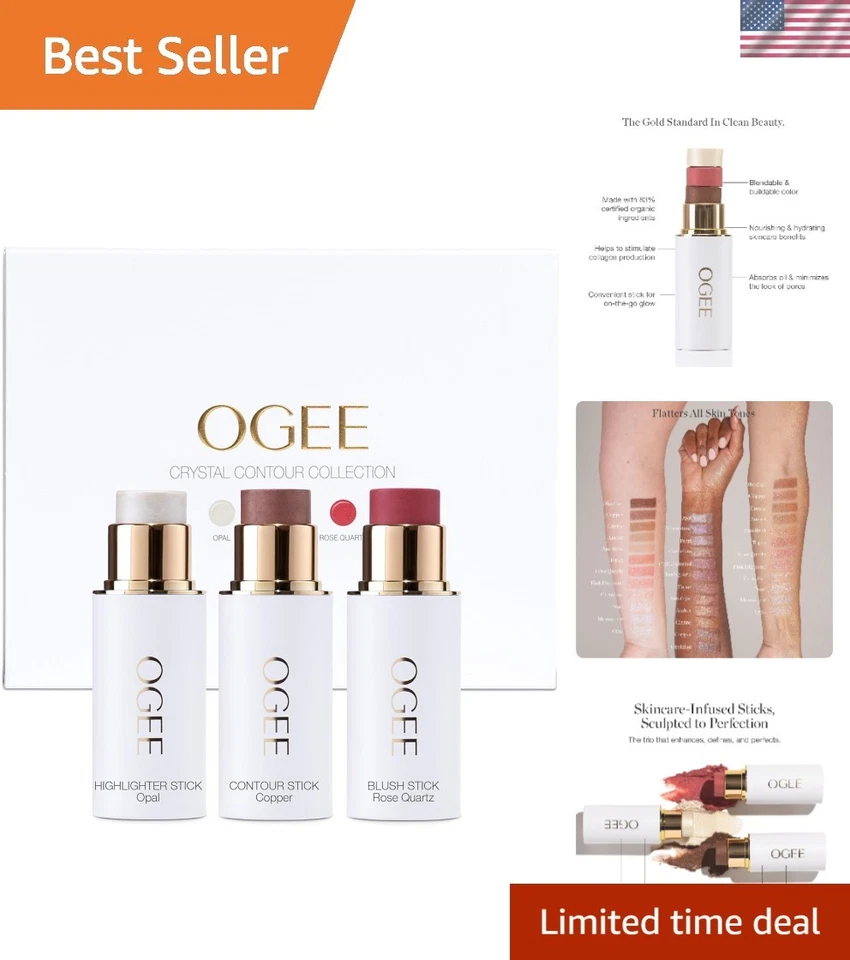 Ogee Crystal Contour Collection - Opal Cooper Rose Quartz - Open Box