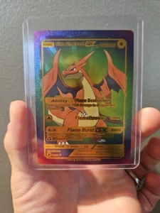 Ultra Charizard GX Rainbow Foil Fan Art Vinyl Collector Pokemon Flanethrower - Picture 1 of 2