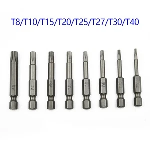 Practical Bit T8/T10/T15/T20/T25/T27/T30/T40 8 Pcs Alloy Steel Five-point - Picture 1 of 12