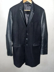 Abrigo de lana VERSACE para H&M Versace de cuero de cordero Chester - negro - talla US42R/EU50 - Imagen 1 de 18