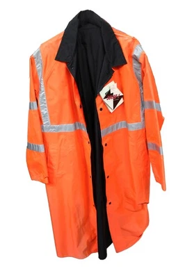 Solar 1 Clothing Knee Length Police Raincoat Reversible RR03 Orange/Black Large - Image 1 of 3