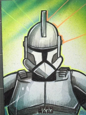 Tarjeta de boceto de lámina de plata Topps Star Wars 2024 Clone Trooper 1/1 Eric Medina SW2 Foto 1 de 3