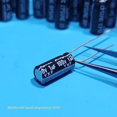 5Pcs RUBYCON YXF 100V 1uF 5x11mm 105°C Electrolytic Capacitor - image 1 of 4