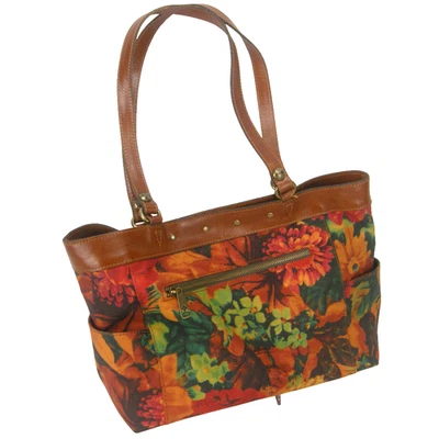 Patricia Nash Floral Print Genuine Leather Tote Handbag Purse EUC - Image 1 of 4