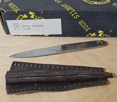 H.G. Long & Co OSS Lapel/Boot Dagger Knife With Box And Leather Sheath CH21 - Image 1 of 4