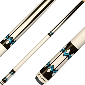Players G3355 Pool Cue – White/Black w/ Blue Diamonds, 18–21 oz, Pro Maple Cue - Picture 1 of 3