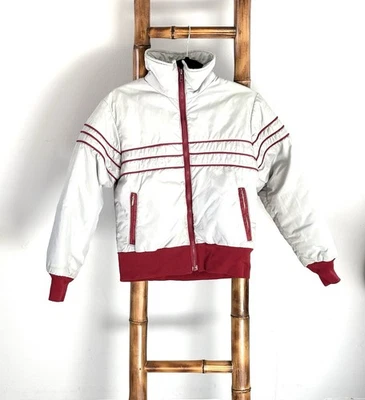 VTG Alpine Designs Goose Down Youth Puffer Jacket size 10 Gray/Red Retro USA - Image 1 of 4